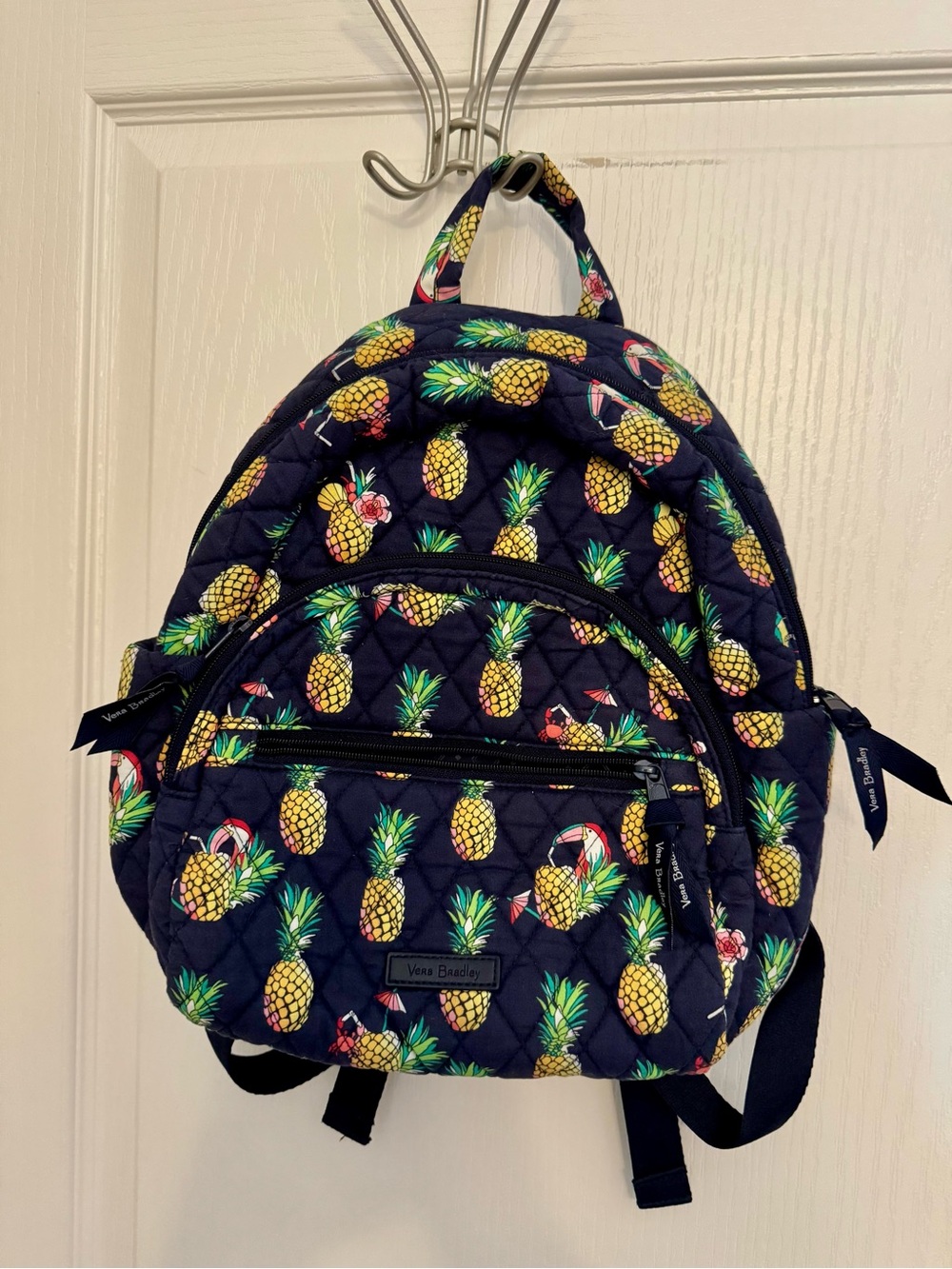 Vera Bradley Mini Quilted Pineapple and Toucan Print Backpack